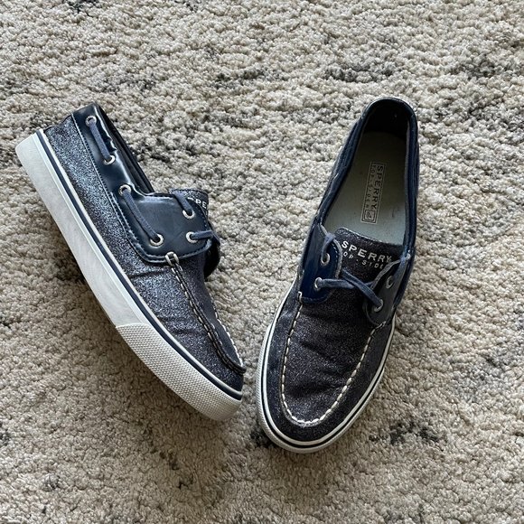 Sperry Top Sider Navy Sparkle Boat Shoes 7.5